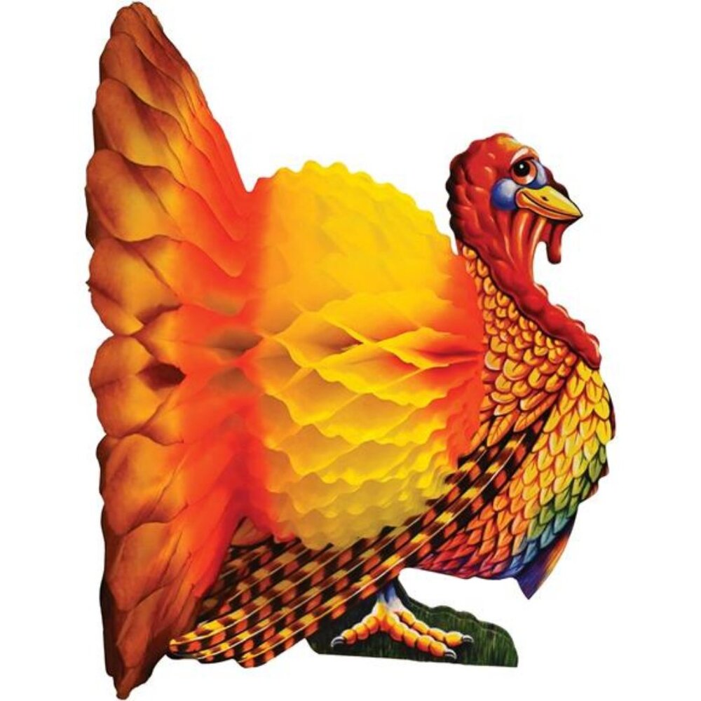 Colorful Tissue Turkey Centerpiece
